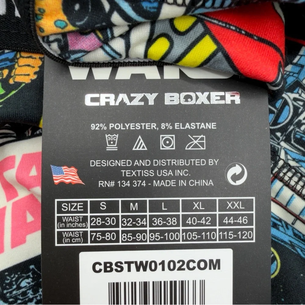Disney Star Wars Crazy Boxer Briefs Mens Size Large Underwear Chewbacca R2-D2